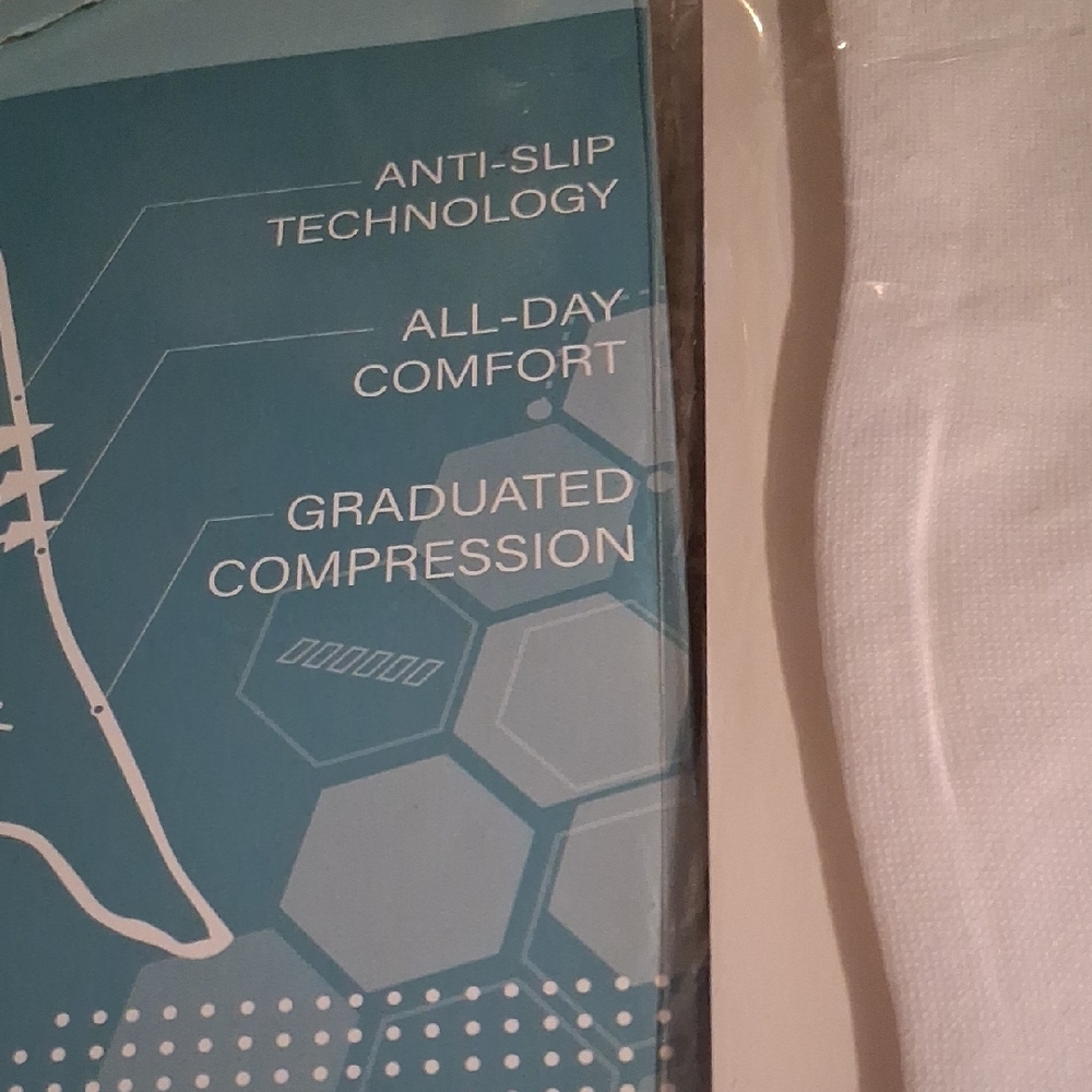 White Anti-Embolism Compression Stockings - Picture 6 of 12
